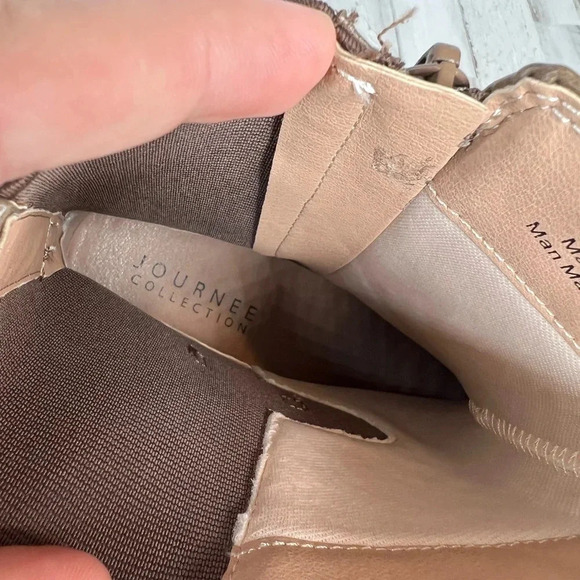 Journee Collection Women's Aubrie Booties Green Brown Size 11 Square Toe - Picture 9 of 11